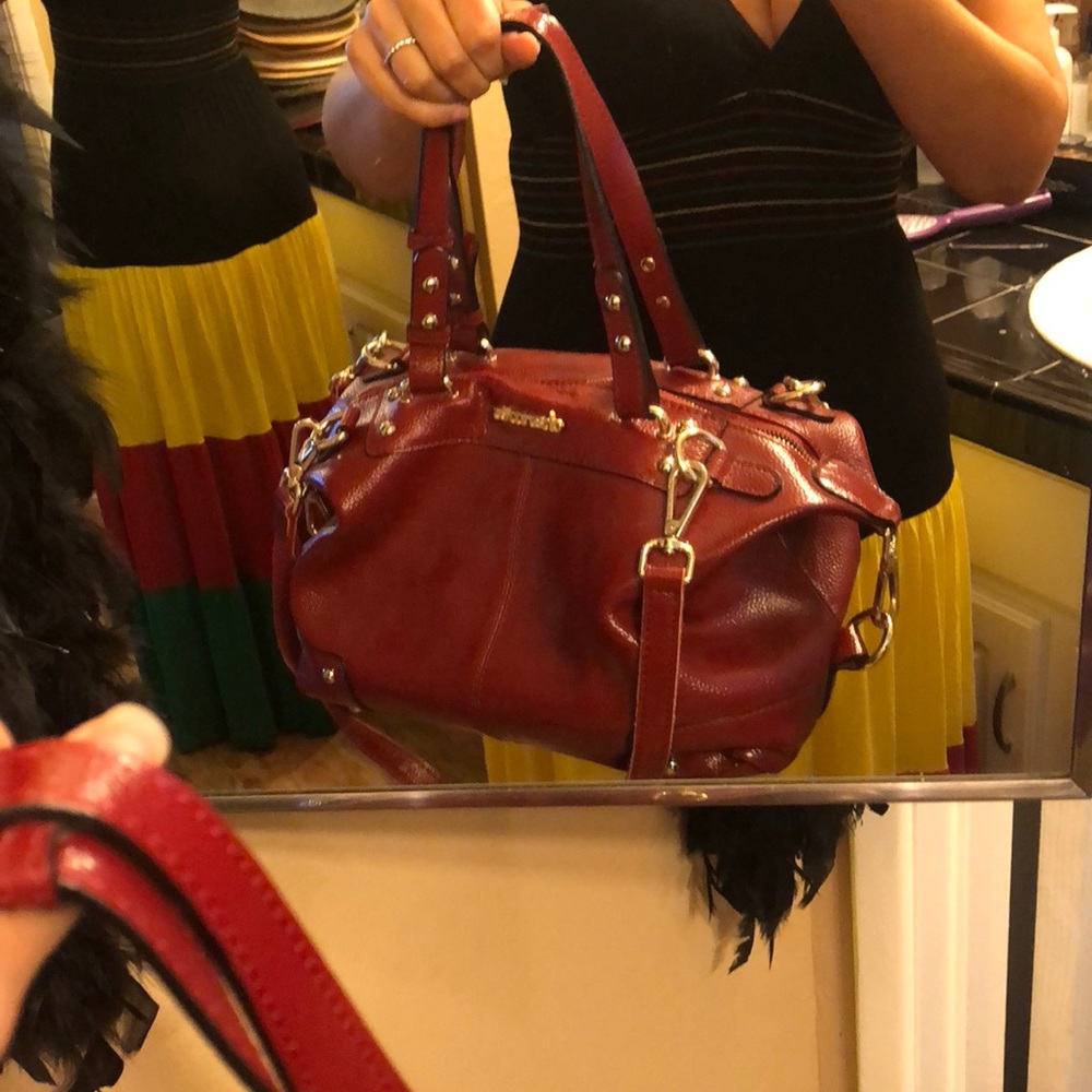 Red leather Charmes purse